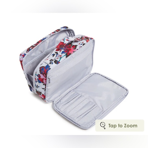Vera Bradley Large Blush and Brush Makeup Case in Vineyard Floral - Picture 2 of 4